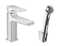 Hansgrohe Metropol wastafelkraan met handdouche en doucheslang chroom - thumbnail