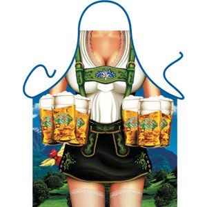 Sexy kookschort Tiroler dame met bierpullen One size  -