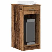 Computertorenstandaard met lade 35x45x77 cm oud houtkleurig