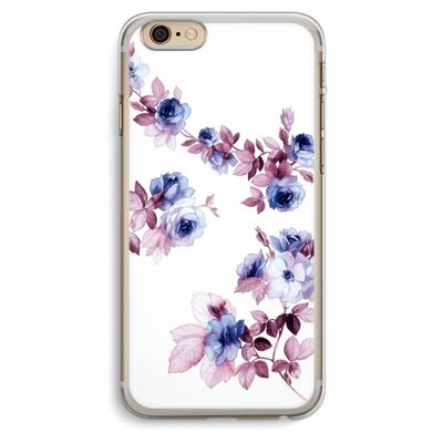 Waterverf bloemen: iPhone 6 Plus / 6S Plus Transparant Hoesje
