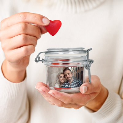 Snoeppot bedrukken - 200 ml - Hartjes