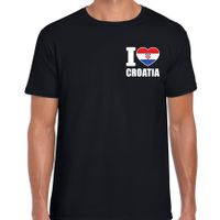 I love Croatia t-shirt Kroatie zwart op borst voor heren - thumbnail