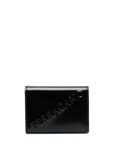 Ferragamo porte-cartes en cuir à logo embossé - Noir