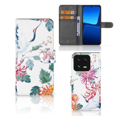 Xiaomi 13 Pro | Telefoonhoesje | Met pasjeshouder | Bird Flowers