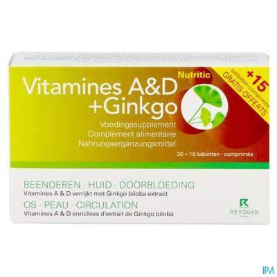 Revogan Nutritic Vitamines A&D+Ginkgo 30+15 Tabletten