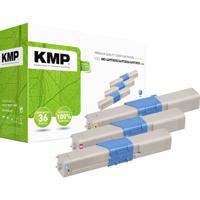 KMP Toner vervangt OKI 44973535, 44973534, 44973533 Compatibel Combipack Cyaan, Magenta, Geel 1500 bladzijden O-T37V 3341,0030 - thumbnail