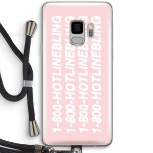 Hotline bling pink: Samsung Galaxy S9 Transparant Hoesje met koord