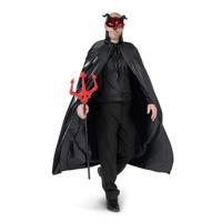 Halloween Duivel/vampier verkleed set - cape en masker - voor volwassenen - zwart - demon