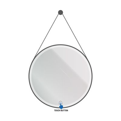 Spiegel Aquasplash Aloni Ronde Ledspiegel Met Band 60 cm Mat Zwart Aquasplash