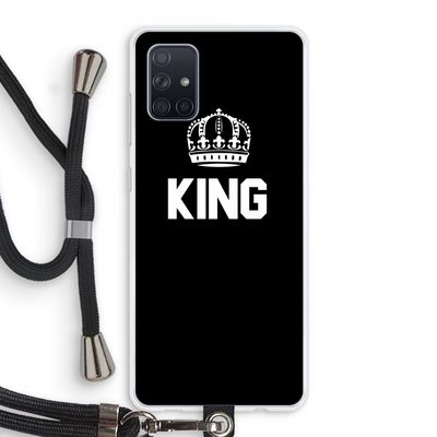 King zwart: Samsung Galaxy A71 Transparant Hoesje met koord