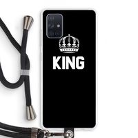 King zwart: Samsung Galaxy A71 Transparant Hoesje met koord