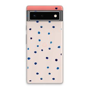 Blauwe stippen: Google Pixel 6 Transparant Hoesje