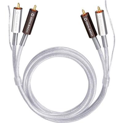 Cinch Audio Aansluitkabel [2x Cinch-stekker - 2x Cinch-stekker] 0.50 m Transparant Vergulde steekcontacten Oehlbach Silver Express Plus