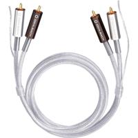 Cinch Audio Aansluitkabel [2x Cinch-stekker - 2x Cinch-stekker] 0.50 m Transparant Vergulde steekcontacten Oehlbach Silver Express Plus