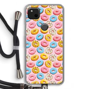Pink donuts: Pixel 4a Transparant Hoesje met koord