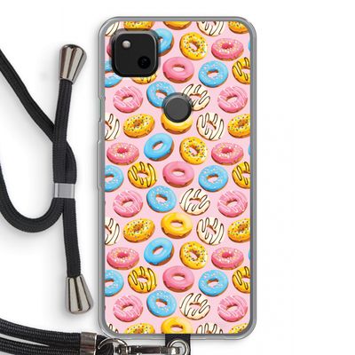 Pink donuts: Pixel 4a Transparant Hoesje met koord