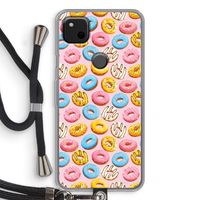 Pink donuts: Pixel 4a Transparant Hoesje met koord