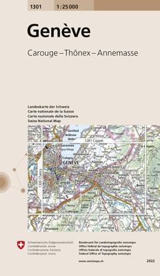 Wandelkaart - Topografische kaart 1301 Genève | Swisstopo