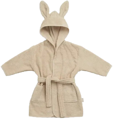 Jollein Badjas met konijnenoortjes - Nougat