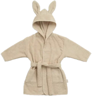 Jollein Badjas met konijnenoortjes - Nougat