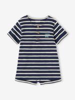 Bedrukte baby sweater blauw, gestreept