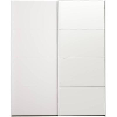 Leen Bakker - Schuifdeurkast Bergamo - /spiegel - 221x178,5x66,6 Cm - Spaanplaat - Wit - 178.5x221x66.6 Cm