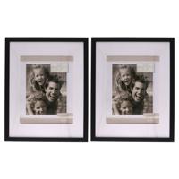 Fotolijstje Paris - 2x - 28 x 35 cm - zwart - met passe partout - 20 x 25 cm - hout