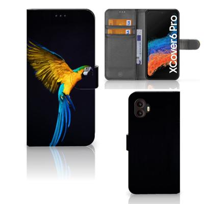 Samsung Galaxy Xcover 6 Pro | Telefoonhoesje | Met pasjeshouder | Papegaai