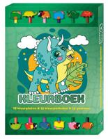 Kleurboek Box met 12 potloden en gummen - Dino&apos;s (Paperback)