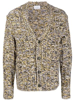 Ferragamo cardigan en maille épaisse à col v - Jaune