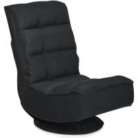 Relax Fauteuil Verstelbare Opklapbare Fauteuil Draaibare Vloer Stoel Vouwbare Vloerstoel voor Volwassenen Zwart