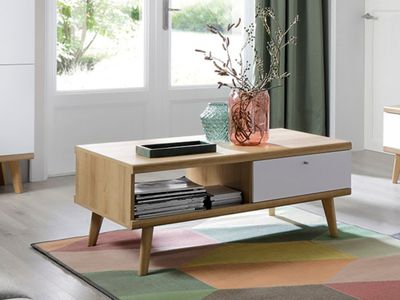 Salontafel PROMI 107 cm eik riviera/wit
