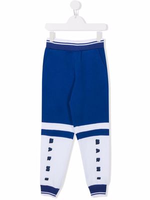 Marni Kids pantalon à logo imprimé - Bleu