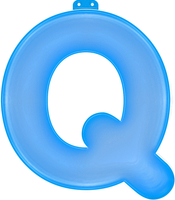 Opblaasbare letter Q blauw   - - thumbnail