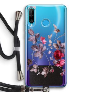 Mooie bloemen: Huawei P30 Lite Transparant Hoesje met koord