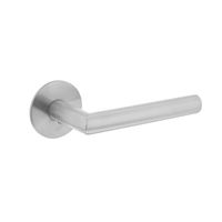 Intersteel Deurklink Hoek 90 graden op rond magneet rozet geborsteld RVS
