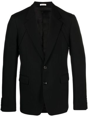Alexander McQueen blazer en serge à simple boutonnage - Noir