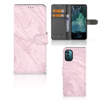 Nokia G11 | G21 Bookcase Marble Pink - Origineel Cadeau Vriendin