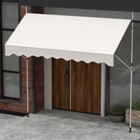 Klemmmarkies Zonder Boren met Handbediening Hoogteverstelbaar & UV-bestendig 300 cm Wit