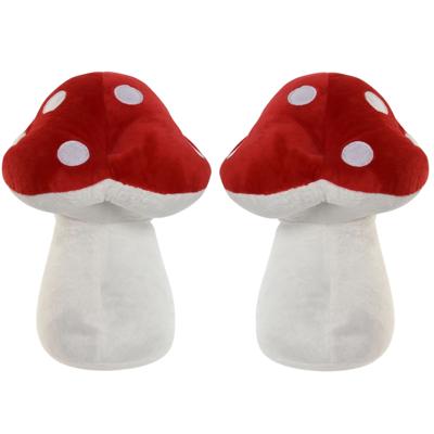 Deurstopper paddenstoel - 2x - rood - kinderkamer - 17 x 17 x 23 cm - herfst