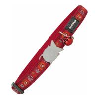 Kattenhalsband Red Dingo Style Rood 20-32 cm Pootafdrukken