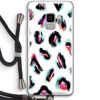 Cheetah color: Samsung Galaxy S9 Transparant Hoesje met koord