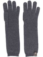 Brunello Cucinelli gants en cachemire à coupe longue - Gris