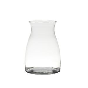 Transparante home-basics vaas/vazen van glas 20 x 14 cm