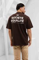 Equalité Societé T-Shirt Heren Bruin - Maat S - Kleur: Gebroken WitBruin | Soccerfanshop