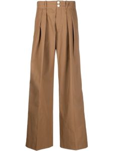 Plan C pantalon plissé à taille haute - Marron