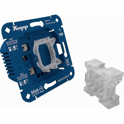 Kopp Blue Control Hybrid-SmartSwitch schakelaar 3-draads 16A, draadloos schakelen van verlichting