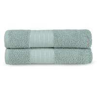 Good Morning Handdoeken set van 2 "Uni" - Groen - (70x140 cm) - Katoen