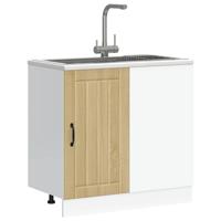 Spoelbakonderkast Lucca bewerkt hout sonoma eikenkleurig