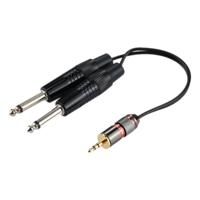 3.5mm Male naar 2 x 6.35mm Male Mono Audio adapterkabel totale lengte: ongeveer 27cm